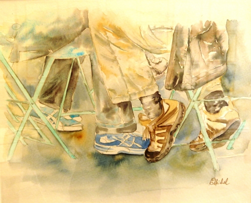 vente aquarelle Terrasse de la Villette