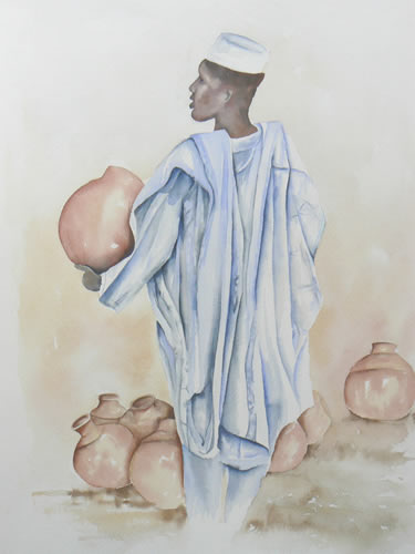 vente aquarelle Ségou