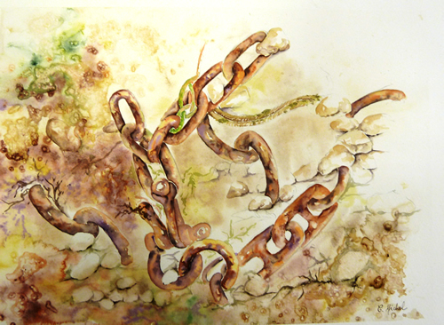 vente aquarelle Chaînes