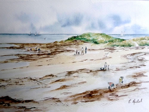 vente aquarelle Ile de Stuhan