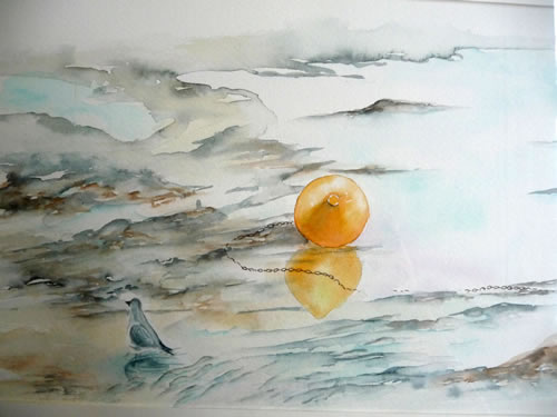 vente aquarelle La bouée