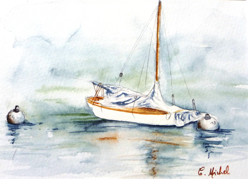 vente aquarelle Voilier à la Trinité