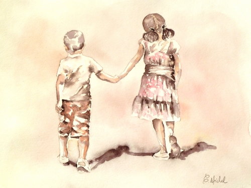 vente aquarelle Angèle et Yoann