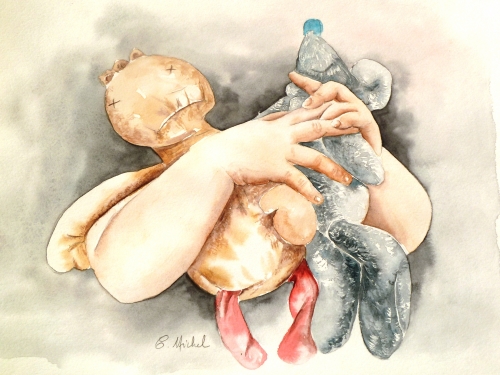 vente aquarelle Doudous