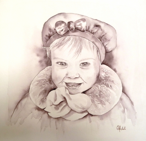 vente aquarelle Manon