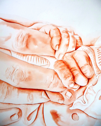 vente aquarelle Augustine et Margaux