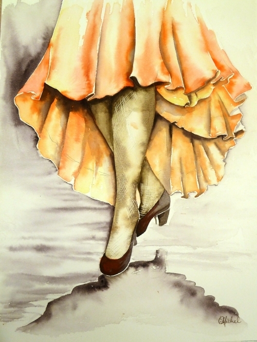 vente aquarelle danse avec les pieds