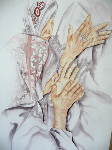 vente aquarelle Femmes d'Oman