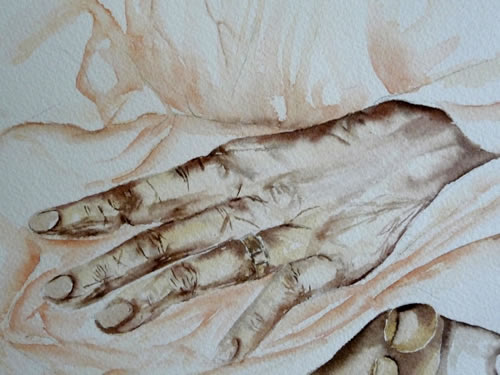 vente aquarelle Main et pied