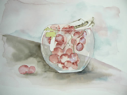 vente aquarelle Fruits rouges