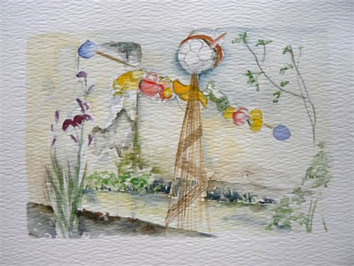 vente aquarelle Le potager des oiseaux Paris III