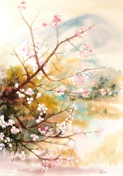 vente aquarelle Couleurs de printemps