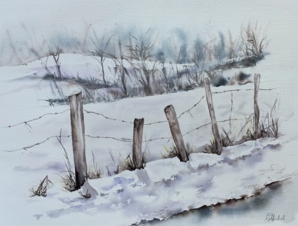 vente aquarelle Vue de Samoëns, Secouen