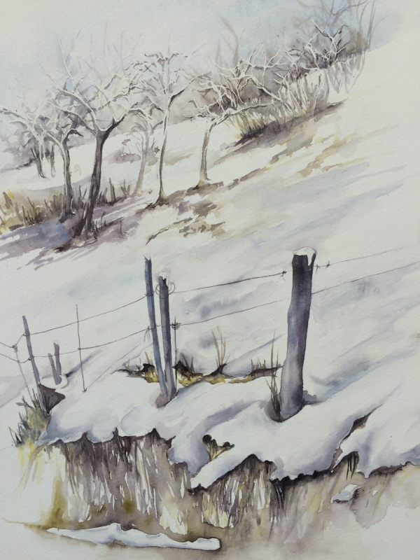 vente aquarelle Vue de Samoëns, Secouen, 2