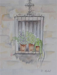vente aquarelle Fenêtres d'Estrémadure 3