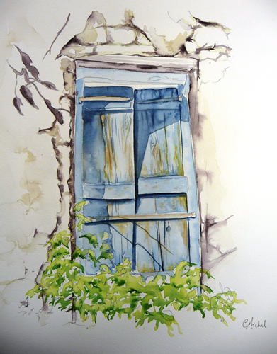 vente aquarelle Porte crétoise
