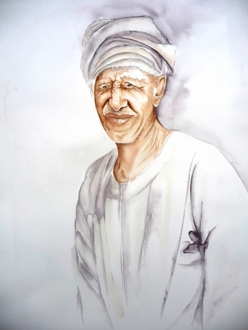 vente aquarelle Sayed, le capitaine