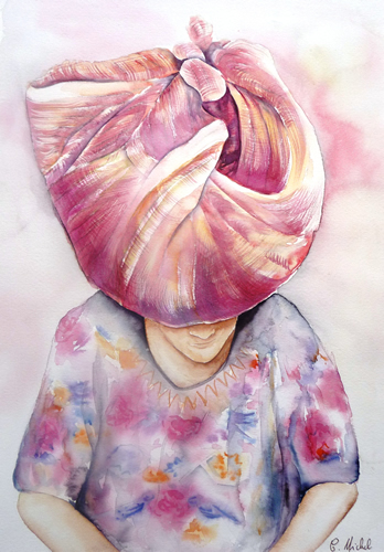 vente aquarelle Marché de Chichicastenango