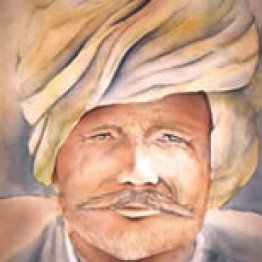 vente aquarelle L'homme au turban