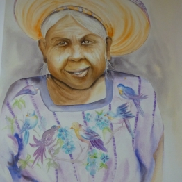 vente aquarelle Abuelita de Santiago