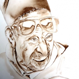 vente aquarelle Vieil homme à Marrakech