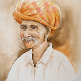 vente aquarelle Indien de Bikaner